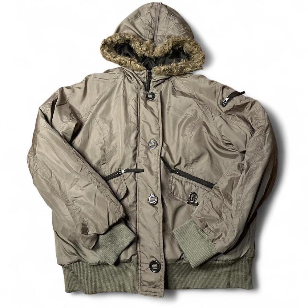 Hollister-co Women's Khaki and Brown Jacket
